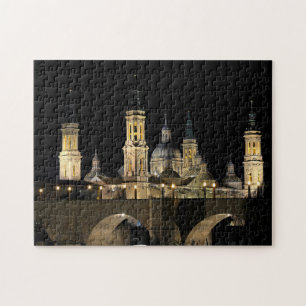 Spain Cathedral at Night   Dark Bridge Light Photo Jigsaw Puzzle