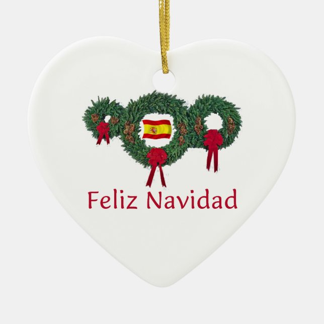 Spain Christmas 2 Ceramic Tree Decoration (Front)