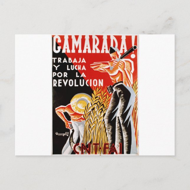 Spain civil war CNT-FAI original poster 1936 Postcard (Front)