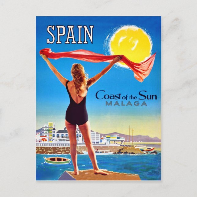 Spain, Coast of the sun Malaga Postcard (Front)