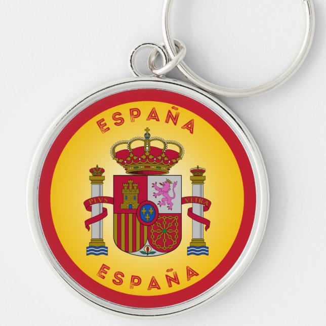 Spain Coat of Arms Circle Shape  Key Ring (Front)