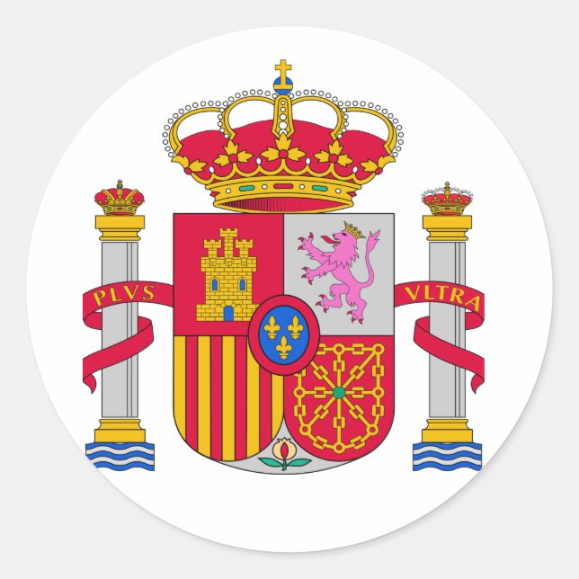 Spain Coat of Arms Classic Round Sticker (Front)