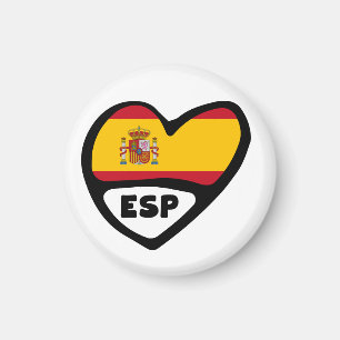 Spain Country Code Flag Heart, ESP Magnet