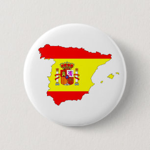 spain country flag map shape spanish 6 cm round badge