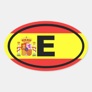 Spain E European Oval Sticker