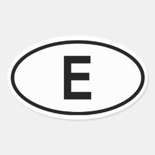 Spain "E" Oval Sticker