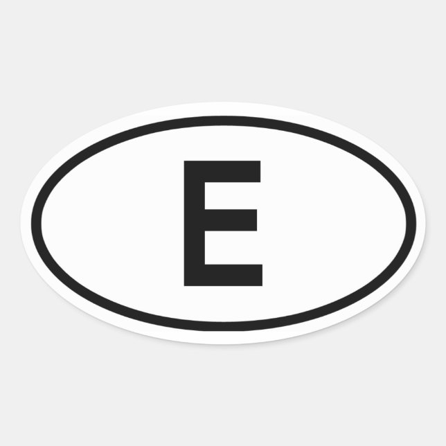 Spain "E" Oval Sticker (Front)
