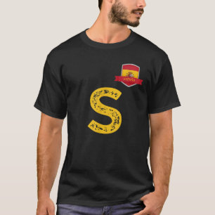 Spain Espa a Human Flag Letter S Spain Espa a T-Shirt