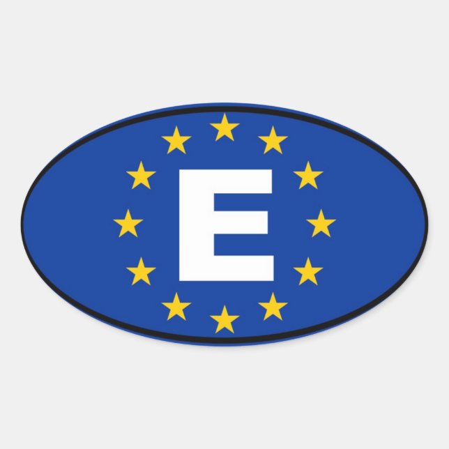 Spain - European Union Oval Sticker (Front)