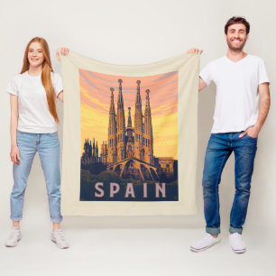 Spain   Familia Sagrada Fleece Blanket
