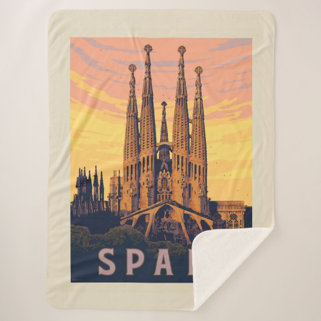 Spain | Familia Sagrada Sherpa Blanket (Front)