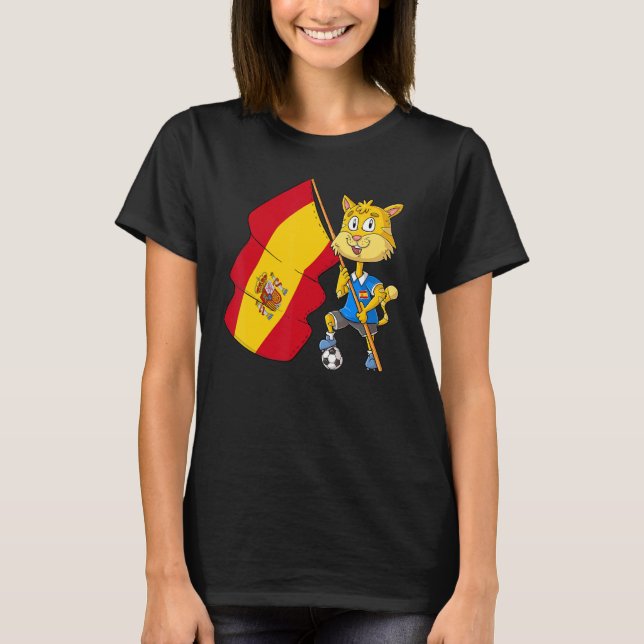 Spain Fan Cat T-Shirt (Front)