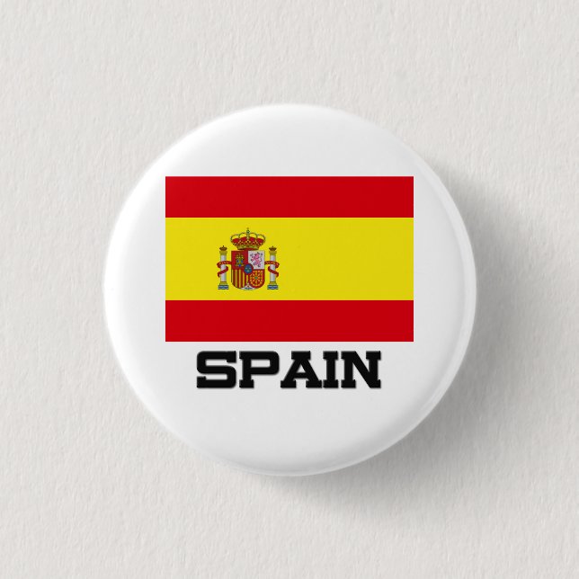 Spain Flag 3 Cm Round Badge (Front)