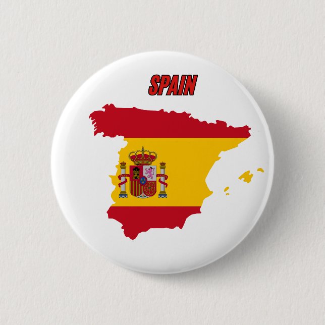 spain flag 6 cm round badge (Front)