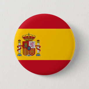 Spain flag 6 cm round badge