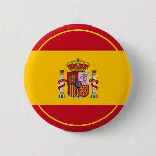 spain flag 6 cm round badge