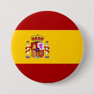 Spain flag 7.5 cm round badge
