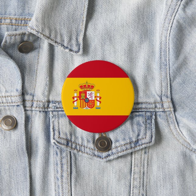 Spain flag 7.5 cm round badge (In Situ)