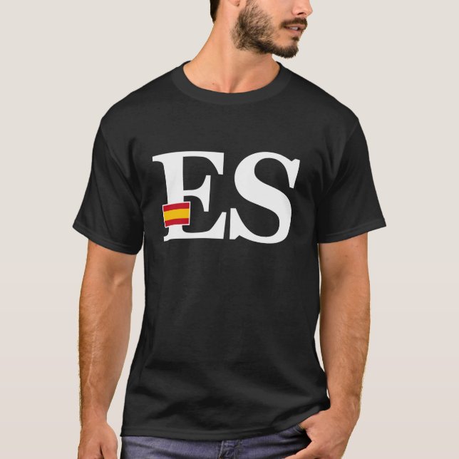 Spain Flag and Country Initials T-Shirt (Front)