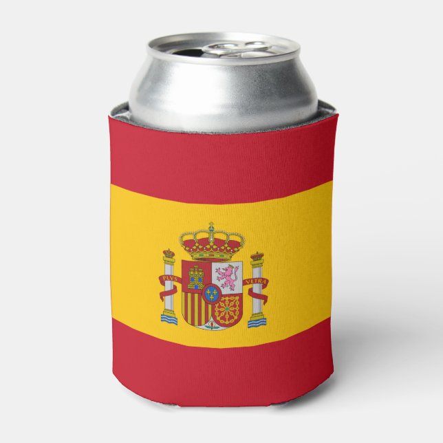 Spain flag - Bandera de Espana Can Cooler (Can Front)