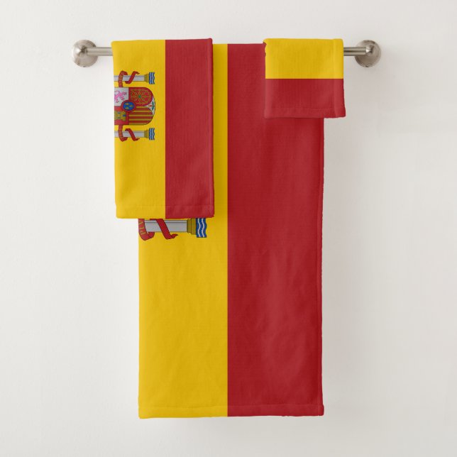 Spain Flag Bath Towel Set (Insitu)