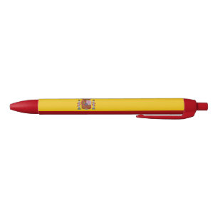 Spain Flag Black Ink Pen
