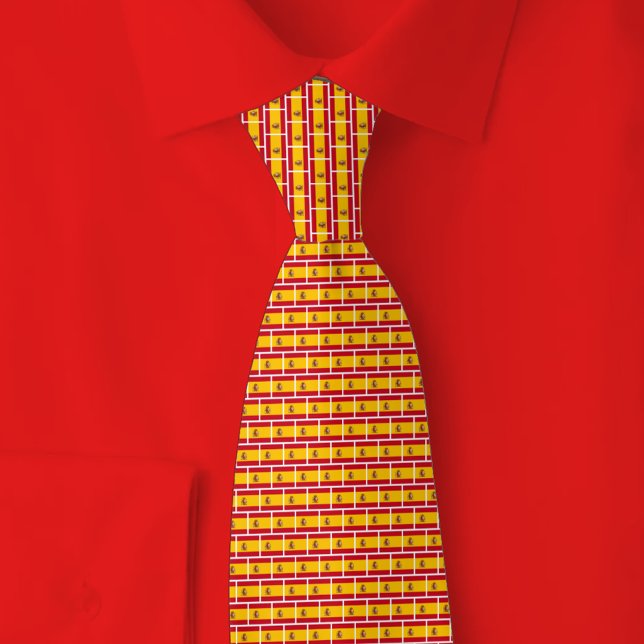 Spain Flag Brick Pattern Tie (Creator Uploaded)