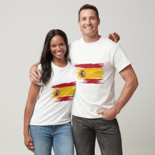 Spain Flag Brush Art T-Shirt