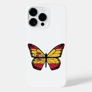 SPAIN FLAG BUTTERFLY  iPhone 14 PRO MAX CASE
