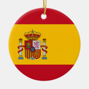 Spain Flag Ceramic Tree Decoration