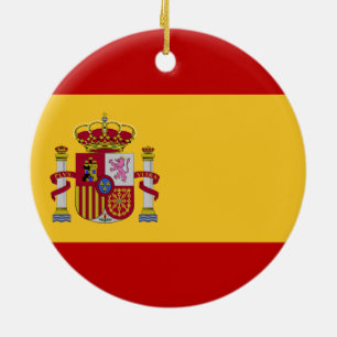 Spain Flag Ceramic Tree Decoration
