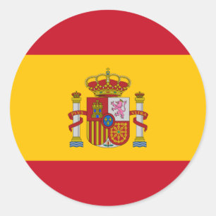 spain flag classic round sticker