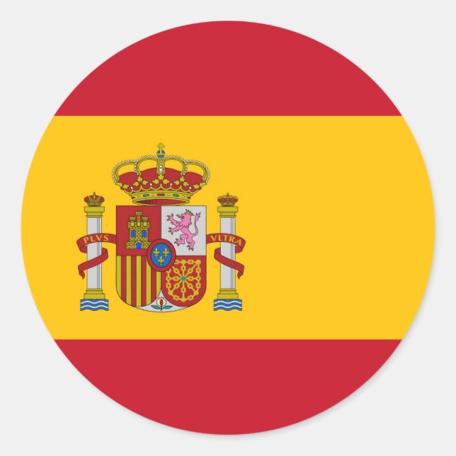 Spain Flag Classic Round Sticker (Front)