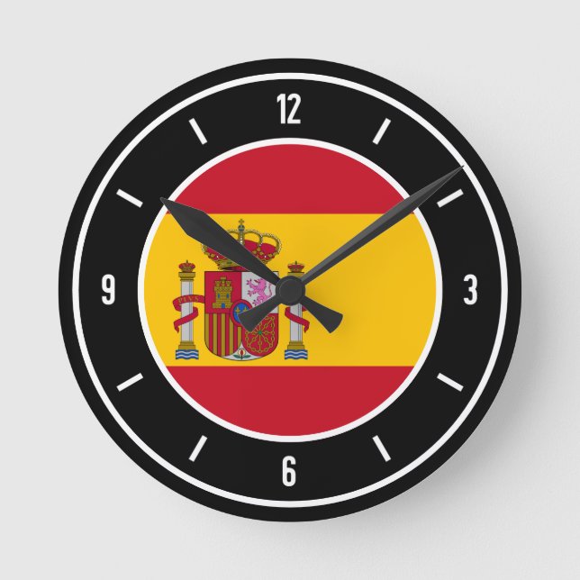 Spain Flag Elegant Round Clock (Front)