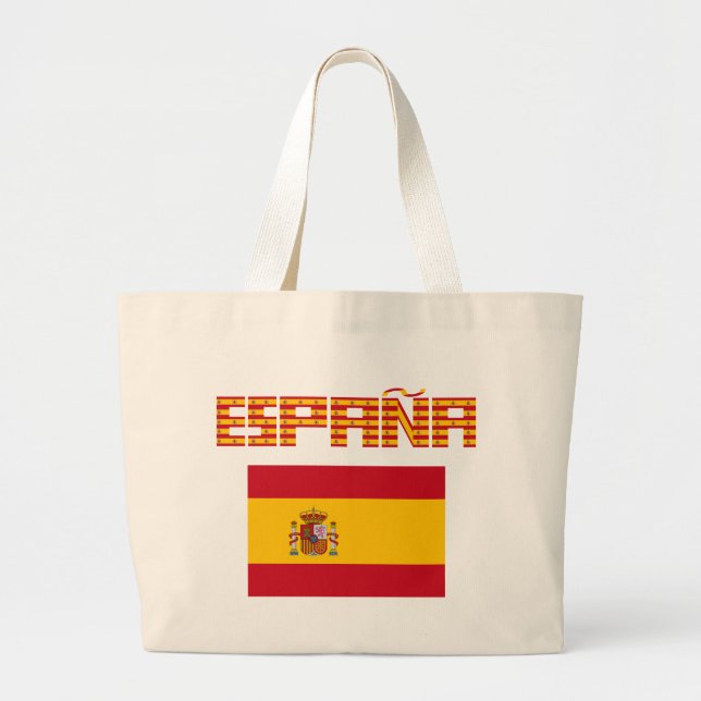 Spain - Flag / España - Bandera Large Tote Bag (Front)