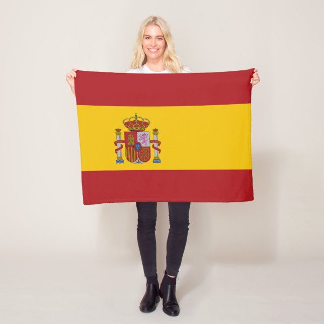 Spain Flag Fleece Blanket (In Situ)