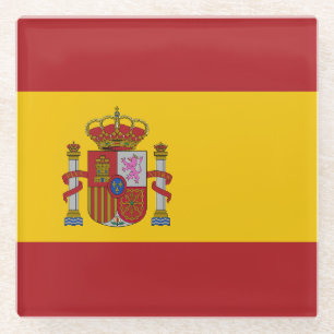Spain Flag Glass Coaster
