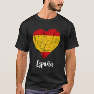 Spain Flag Heart Espana Spanish Pride Spanish Root T-Shirt