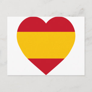 Spain Flag Heart Postcard