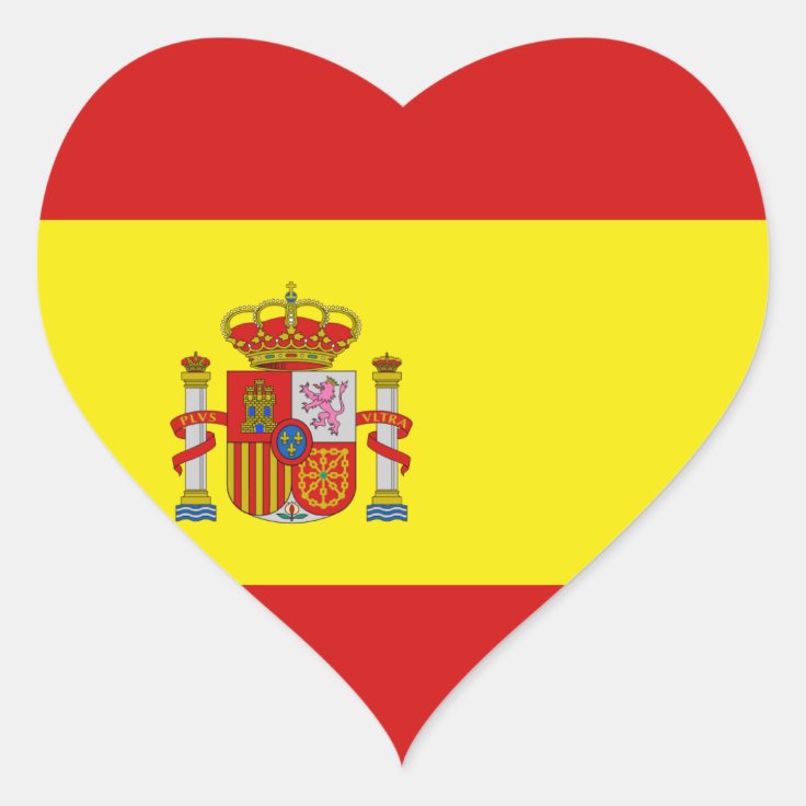 Spain Flag Heart Sticker | Zazzle