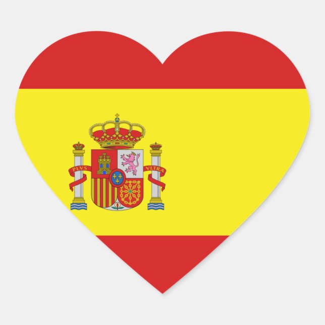 Spain Flag Heart Sticker (Front)