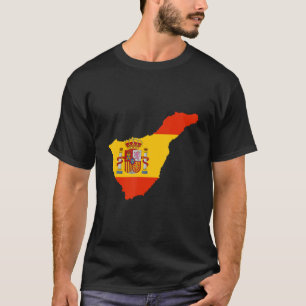 Spain flag in Tenerife outline  Tenerife T-Shirt