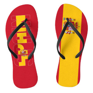 Spain Flag Inscription Red Yellow Patriotic Flip Flops