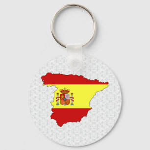 Spain Flag Map full size Key Ring