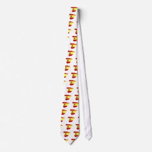 Spain Flag Map full size Tie
