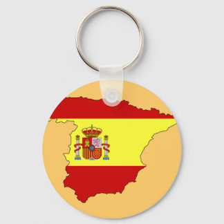 Spain flag map key ring