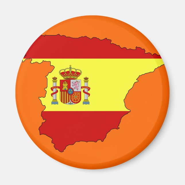 Spain flag map magnet (Front)