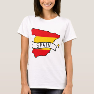 Spain Flag Map Patriotic Spanish Pride World Cup T-Shirt