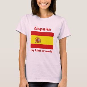 Spain Flag + Map + Text T-Shirt