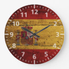 Spain Flag on Old Wood Grain